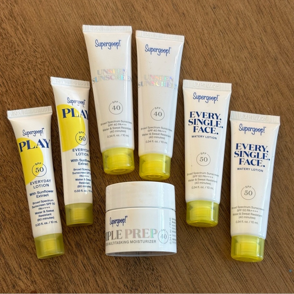 Supergoop! Skincare Set - Moisturizer and Sunscreen Variety Set of 7